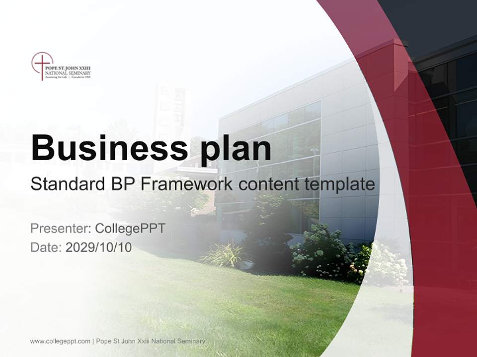 Pope St John Xxiii National Seminary Competition/Entrepreneurship Contest PPT Template4:3 ratio PPT effect preview image9