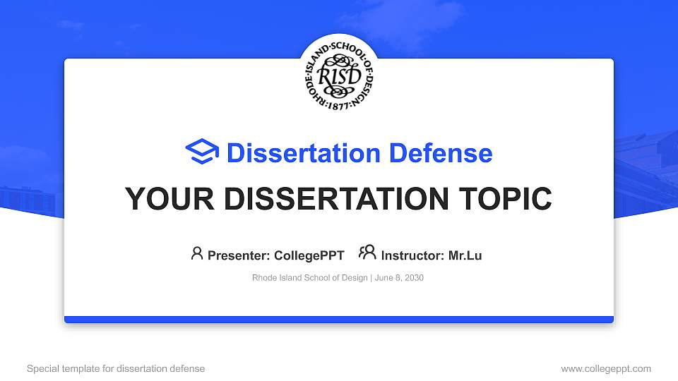 Rhode Island School of Design Graduation Thesis Defense PPT Template16:9 ratio PPT effect preview image