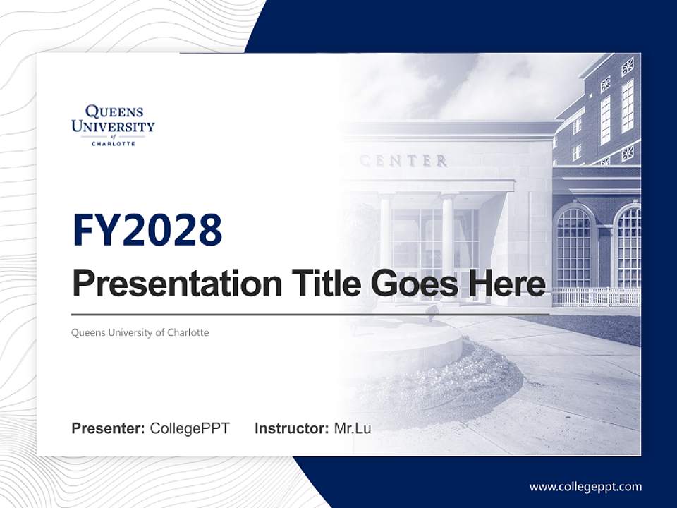 Queens University of Charlotte Academic Presentation/Research Findings Report PPT Template4:3 ratio PPT effect preview image5