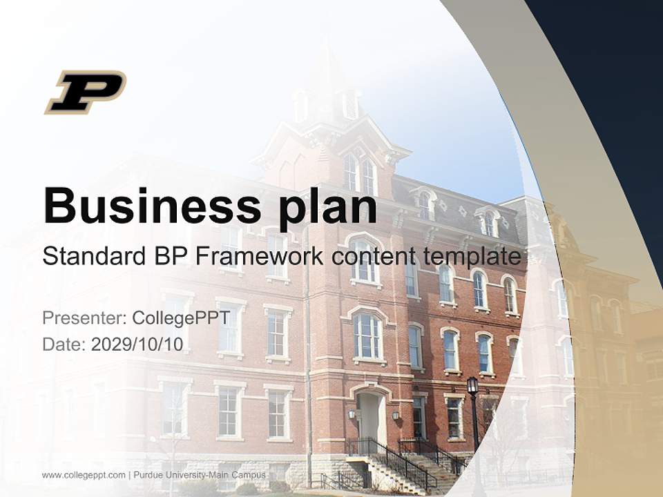 Purdue University-Main Campus Competition/Entrepreneurship Contest PPT Template4:3 ratio PPT effect preview image9