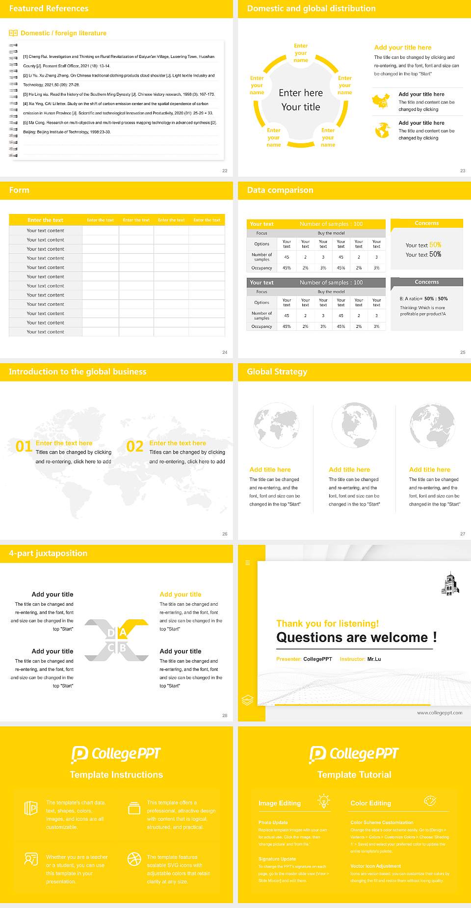 Randolph College Thesis Proposal/Graduation Defense PPT Template4:3 ratio PPT effect preview image4