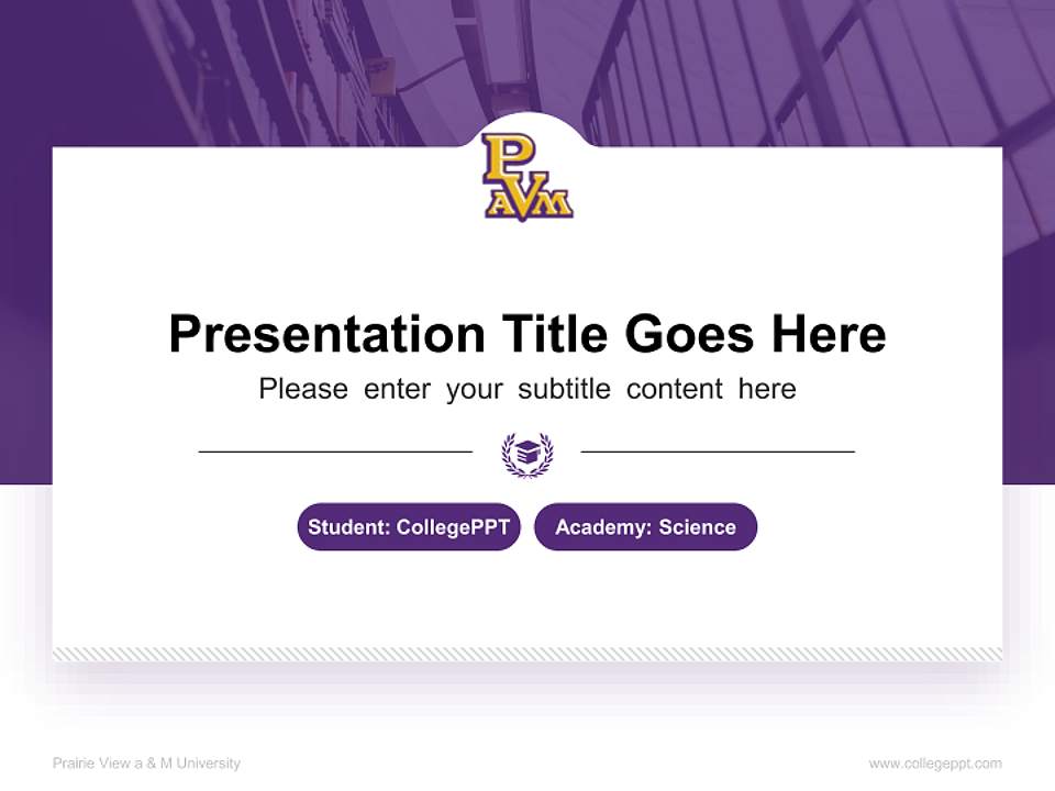 Prairie View a & M University National Scholarship Defense PPT Template4:3 ratio PPT effect preview image4