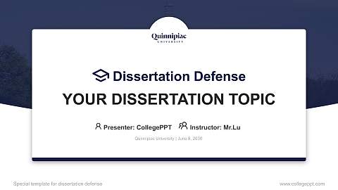 Quinnipiac University Graduation Thesis Defense PPT Template