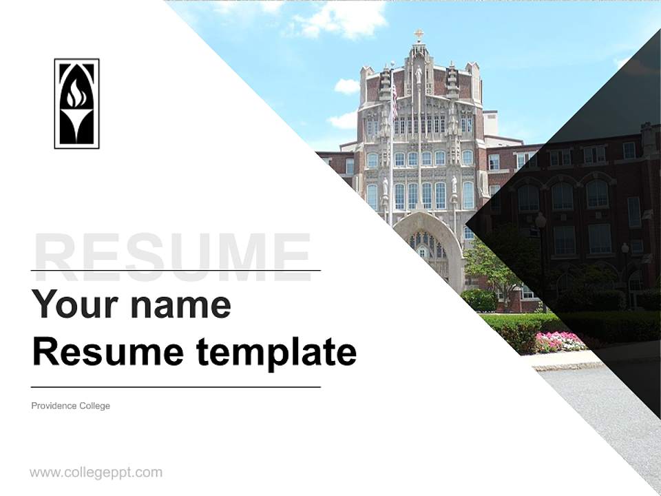 Providence College Resume PPT Template4:3 ratio PPT effect preview image5