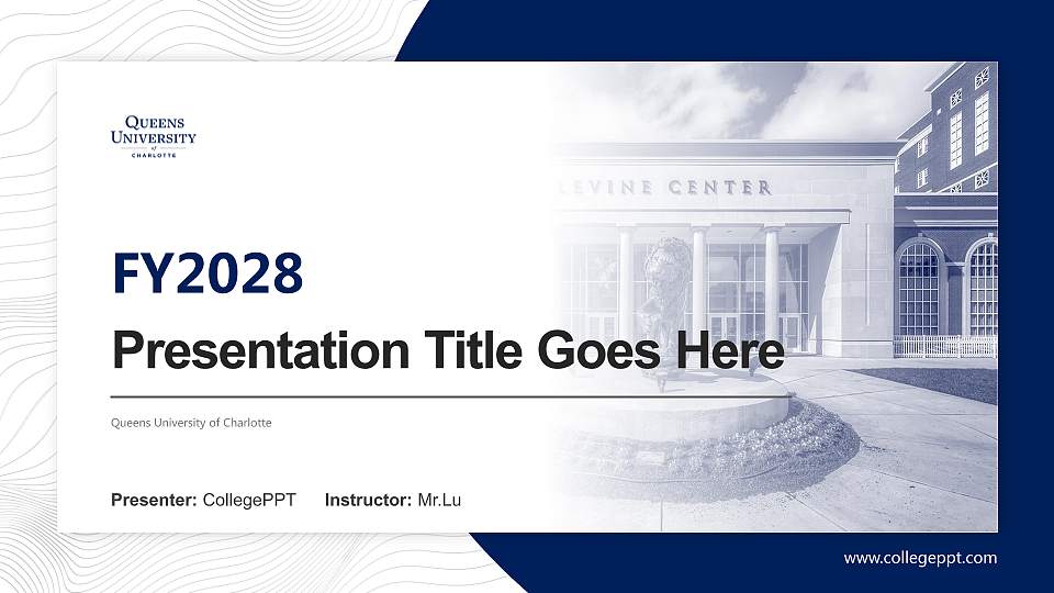 Queens University of Charlotte Academic Presentation/Research Findings Report PPT Template16:9 ratio PPT effect preview image