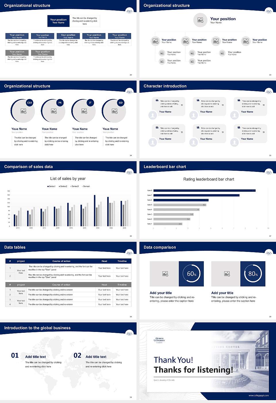 Queens University of Charlotte Academic Presentation/Research Findings Report PPT Template16:9 ratio PPT effect preview image4