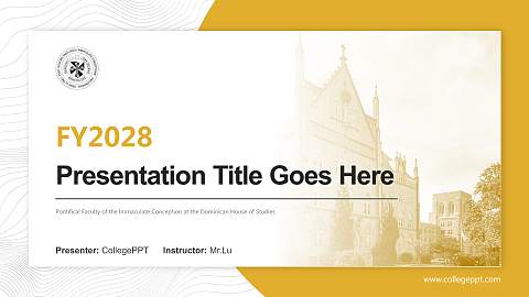 Pontifical Faculty of the Immaculate Conception at the Dominican House of Studies Academic Presentation/Research Findings Report PPT Template