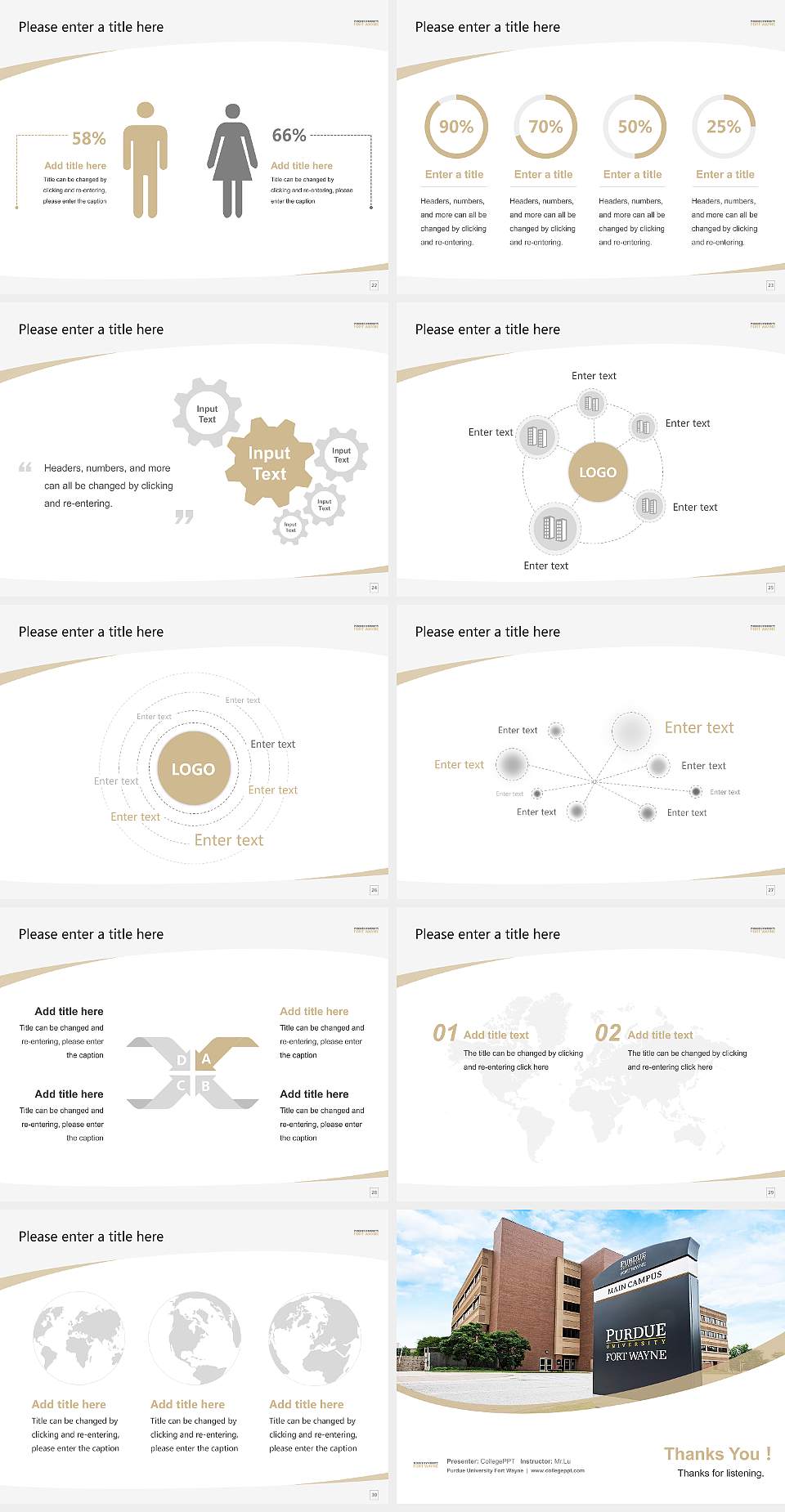 Purdue University Fort Wayne Course/Courseware Creation PPT Template4:3 ratio PPT effect preview image4