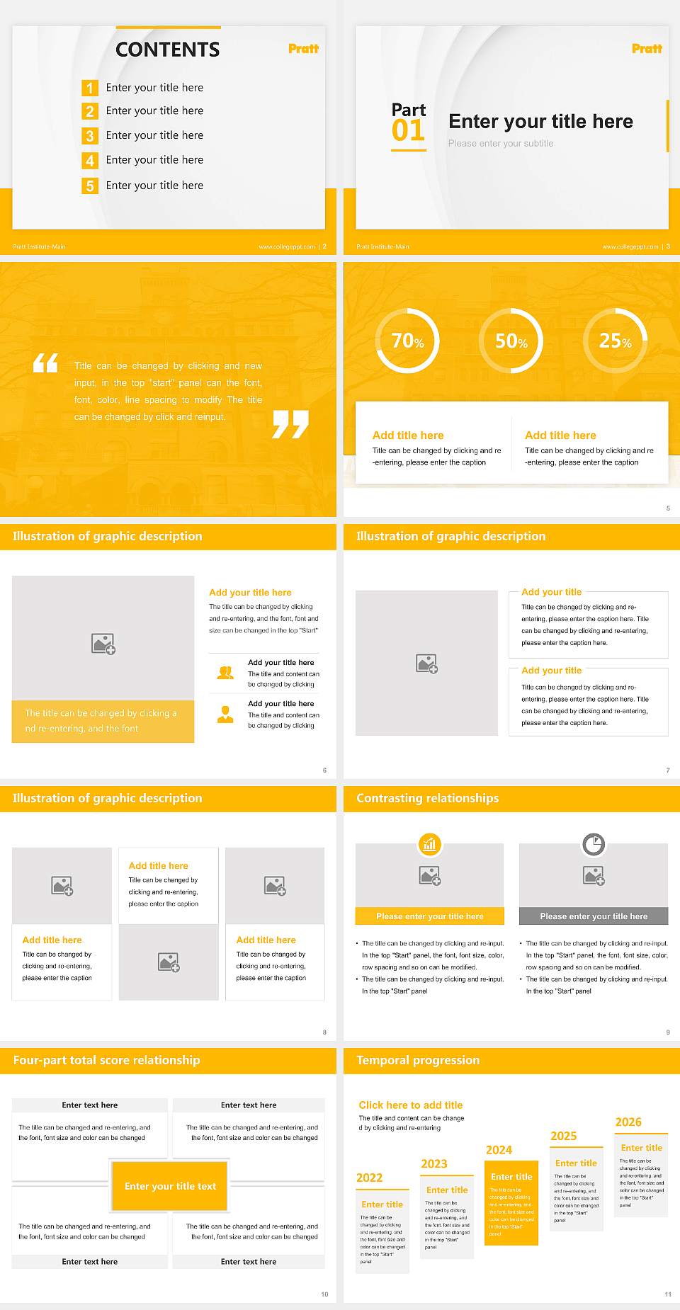 Pratt Institute-Main Thesis Proposal/Graduation Defense PPT Template4:3 ratio PPT effect preview image2