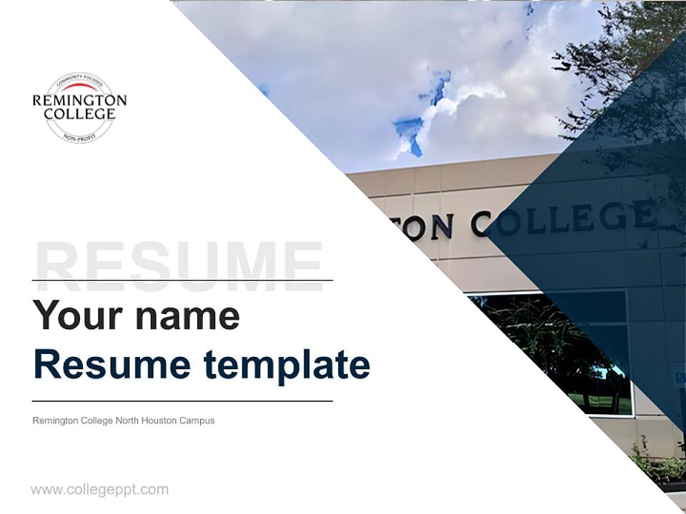 Remington College North Houston Campus Resume PPT Template4:3 ratio PPT effect preview image5