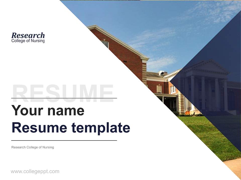 Research College of Nursing Resume PPT Template4:3 ratio PPT effect preview image5