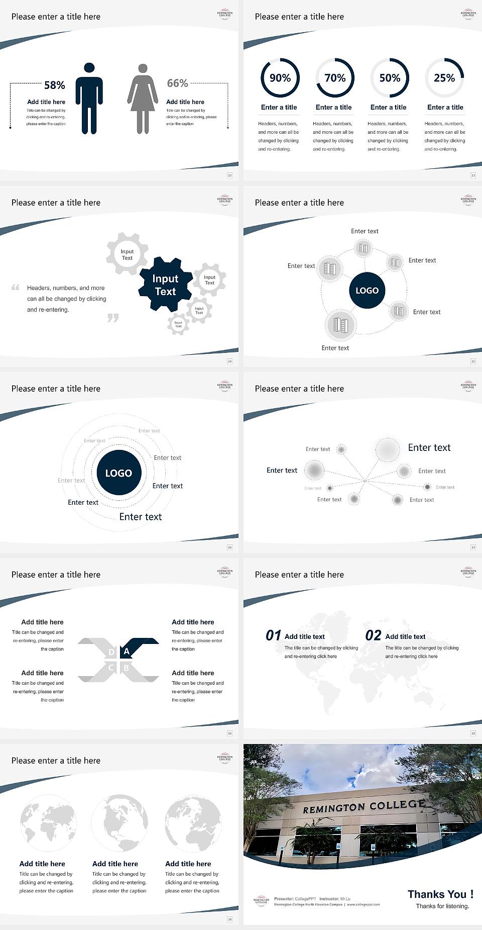 Remington College North Houston Campus Course/Courseware Creation PPT Template4:3 ratio PPT effect preview image4