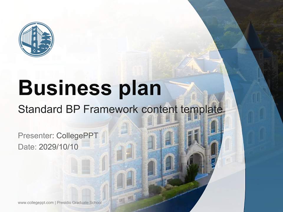 Presidio Graduate School Competition/Entrepreneurship Contest PPT Template4:3 ratio PPT effect preview image9