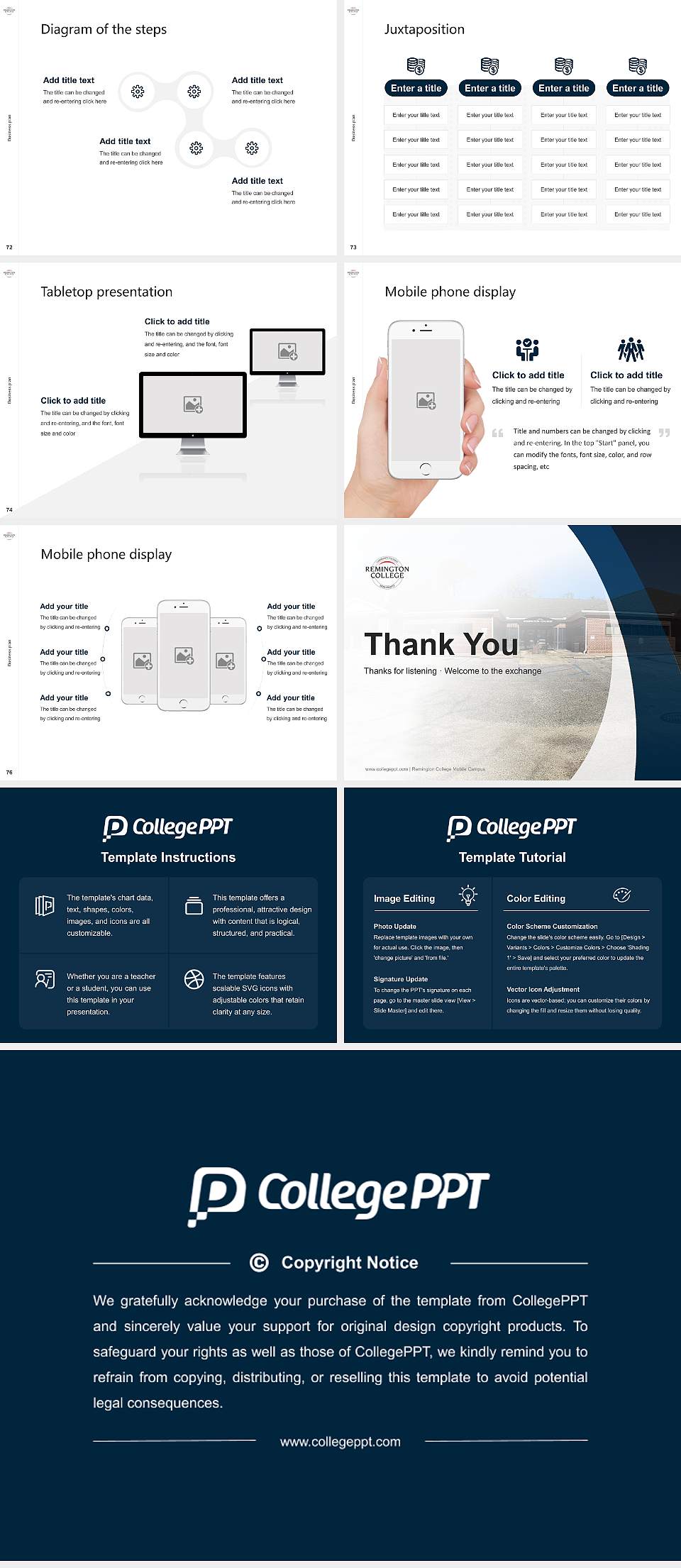 Remington College Mobile Campus Competition/Entrepreneurship Contest PPT Template4:3 ratio PPT effect preview image9