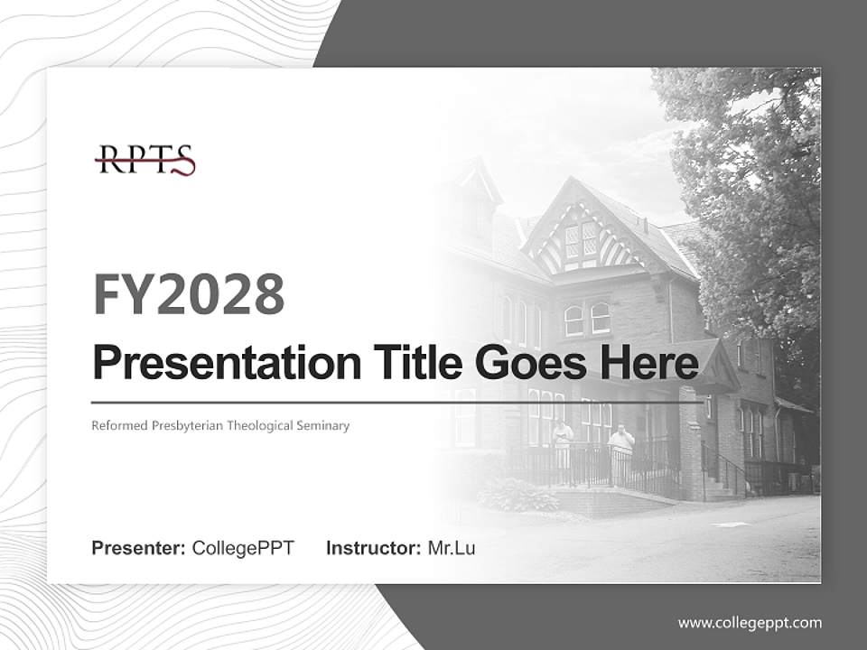 Reformed Presbyterian Theological Seminary Academic Presentation/Research Findings Report PPT Template4:3 ratio PPT effect preview image5