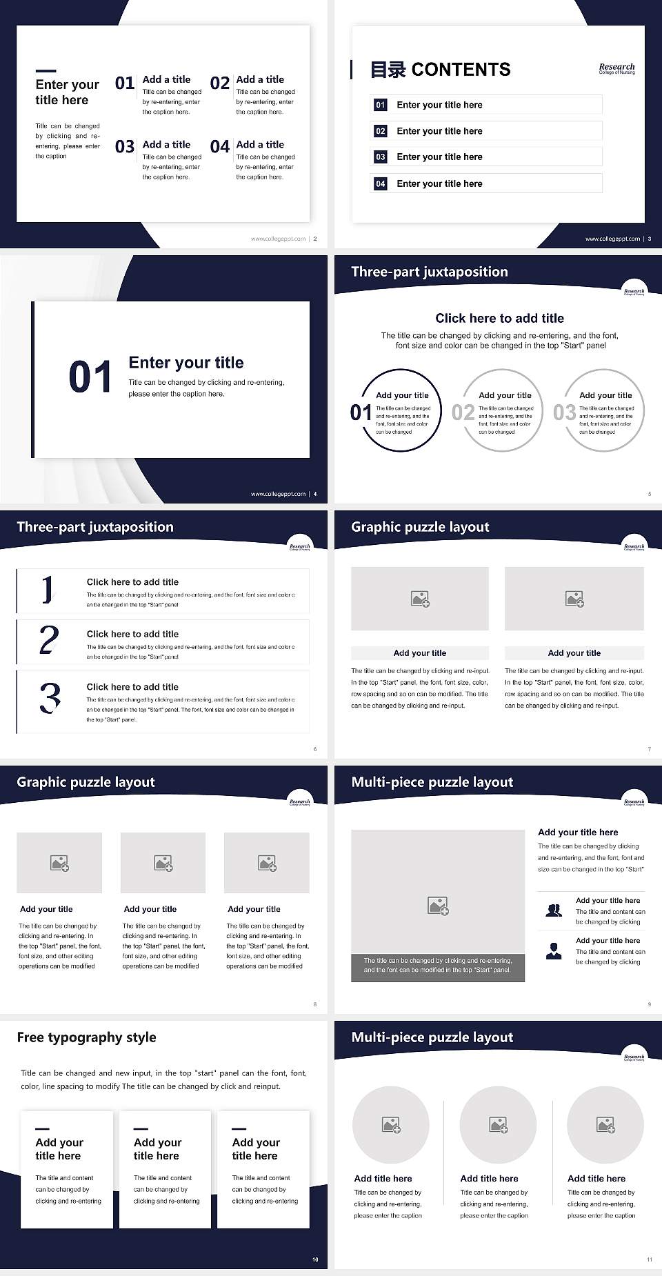 Research College of Nursing Academic Presentation/Research Findings Report PPT Template4:3 ratio PPT effect preview image2