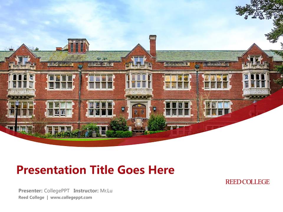 Reed College Course/Courseware Creation PPT Template4:3 ratio PPT effect preview image5