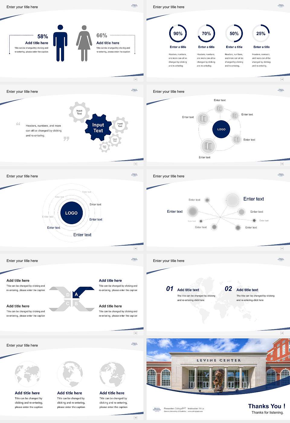 Queens University of Charlotte Course/Courseware Creation PPT Template16:9 ratio PPT effect preview image4