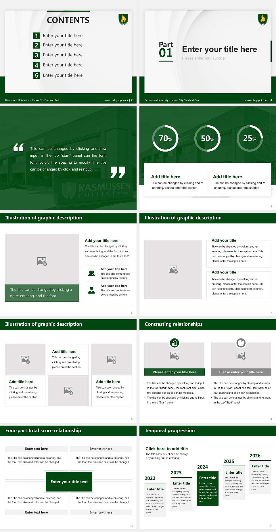 Rasmussen University – Kansas City Overland Park Thesis Proposal/Graduation Defense PPT Template4:3 ratio PPT effect preview image2