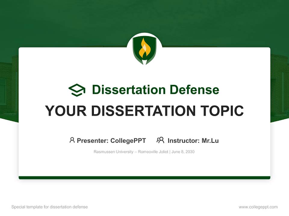 Rasmussen University – Romeoville Joliet Graduation Thesis Defense PPT Template4:3 ratio PPT effect preview image7