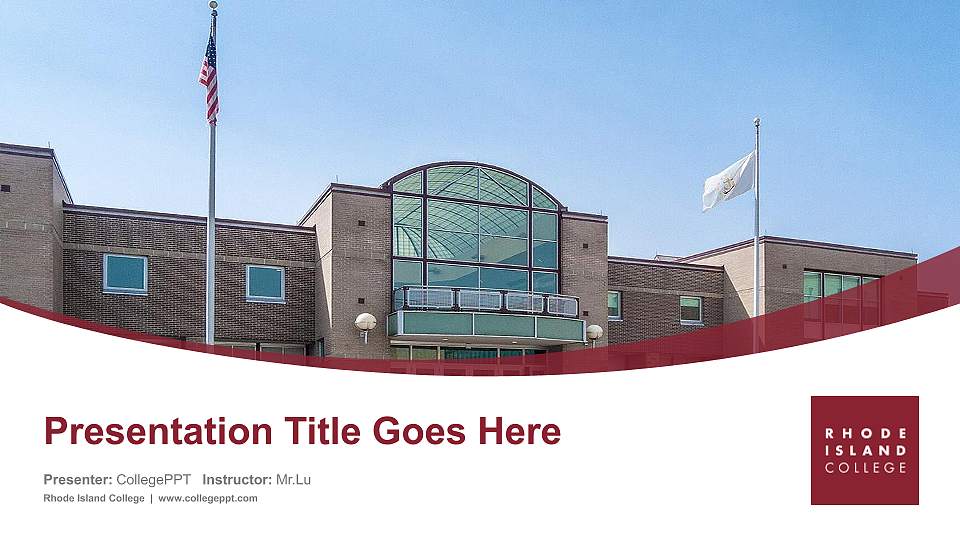 Rhode Island College Course/Courseware Creation PPT Template16:9 ratio PPT effect preview image