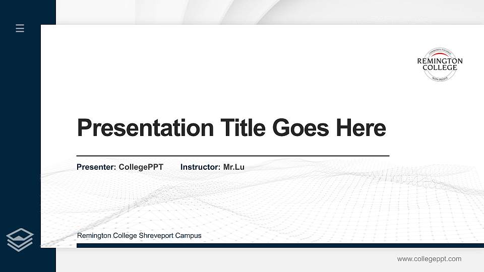 Remington College Shreveport Campus Thesis Proposal/Graduation Defense PPT Template16:9 ratio PPT effect preview image