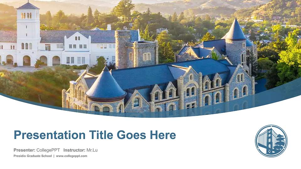 Presidio Graduate School Course/Courseware Creation PPT Template16:9 ratio PPT effect preview image