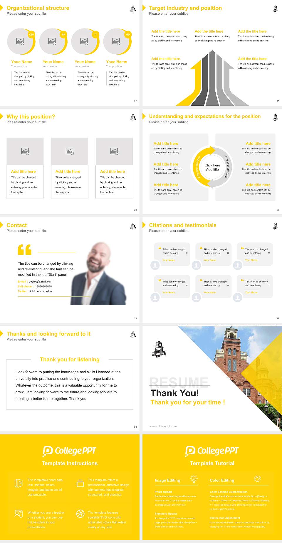 Randolph College Resume PPT Template4:3 ratio PPT effect preview image4
