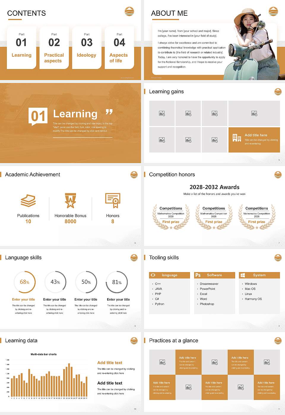 Prescott College National Scholarship Defense PPT Template16:9 ratio PPT effect preview image2