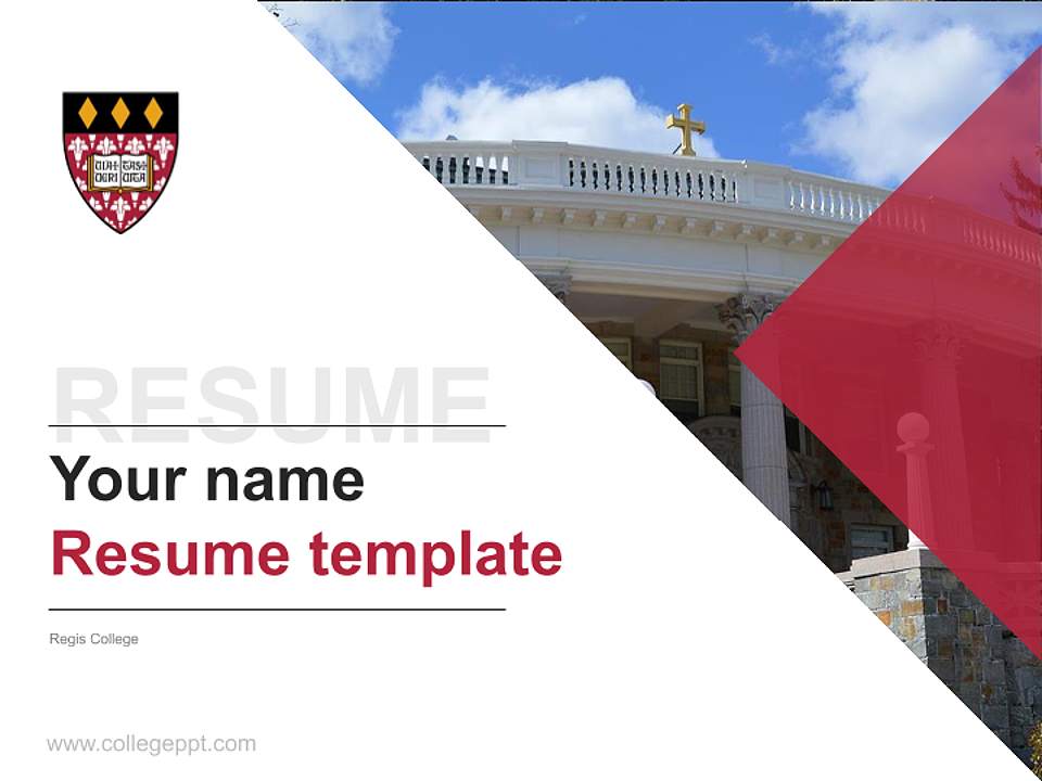 Regis College Resume PPT Template4:3 ratio PPT effect preview image5