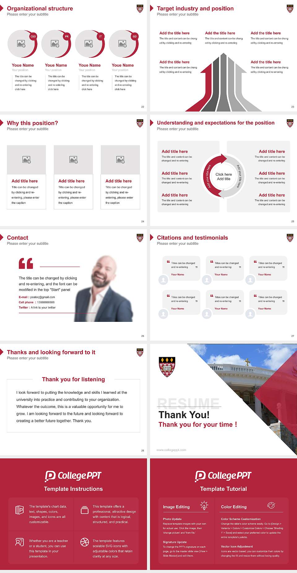 Regis College Resume PPT Template4:3 ratio PPT effect preview image4