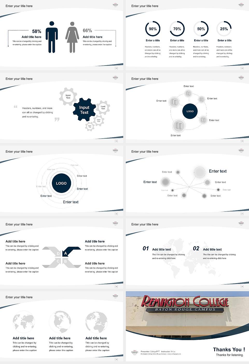 Remington College Baton Rouge Campus Course/Courseware Creation PPT Template16:9 ratio PPT effect preview image4