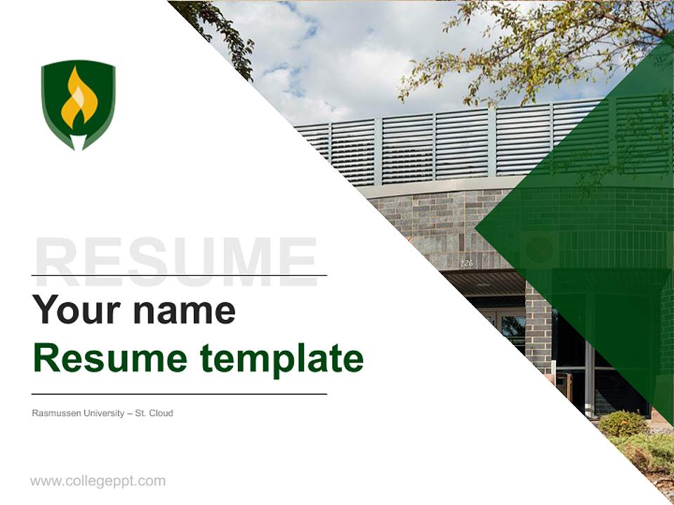 Rasmussen University – St. Cloud Resume PPT Template4:3 ratio PPT effect preview image5