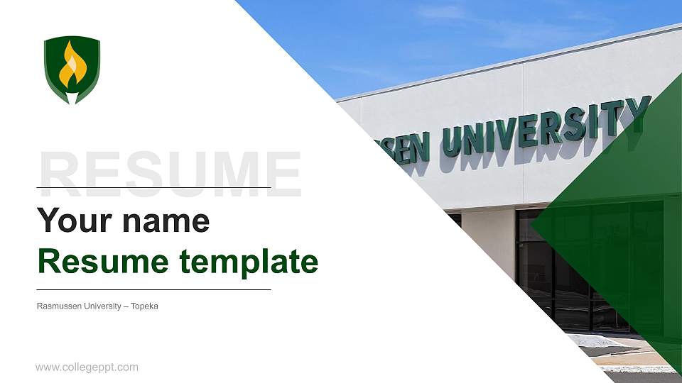 Rasmussen University – Topeka Resume PPT Template16:9 ratio PPT effect preview image