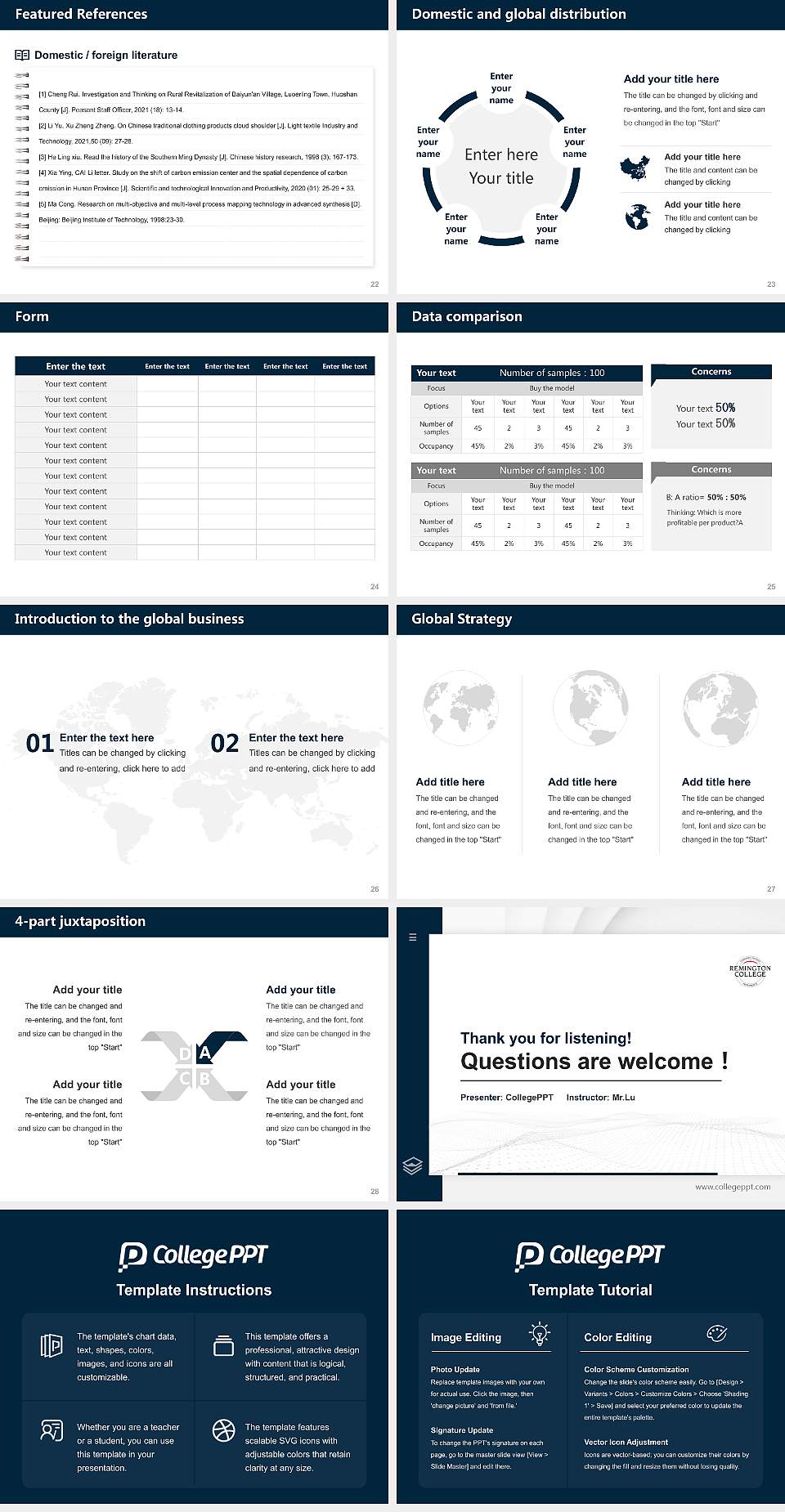 Remington College Dallas Campus Thesis Proposal/Graduation Defense PPT Template4:3 ratio PPT effect preview image4