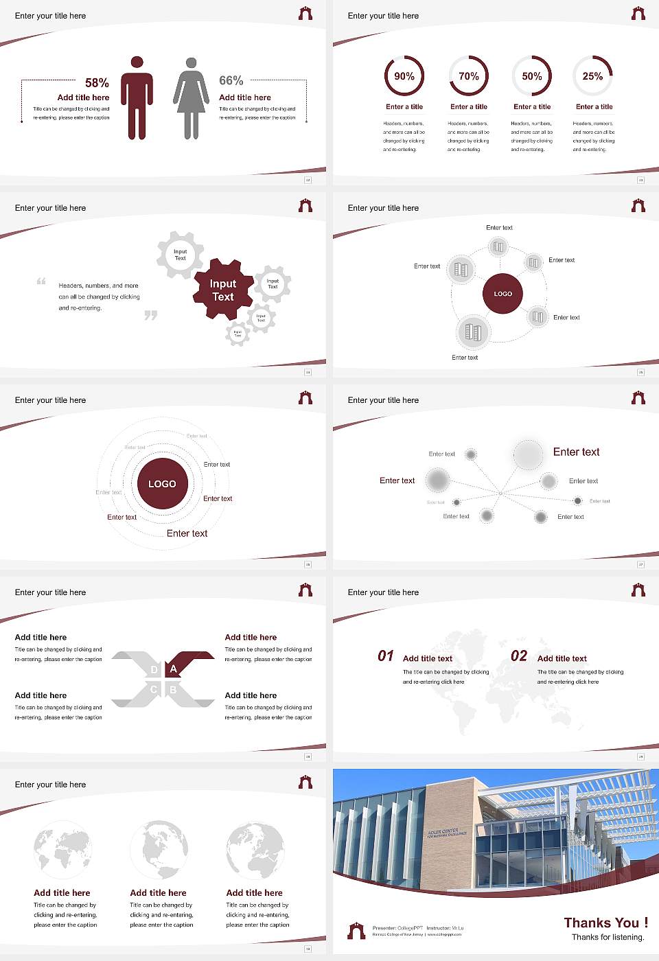 Ramapo College of New Jersey Course/Courseware Creation PPT Template16:9 ratio PPT effect preview image4