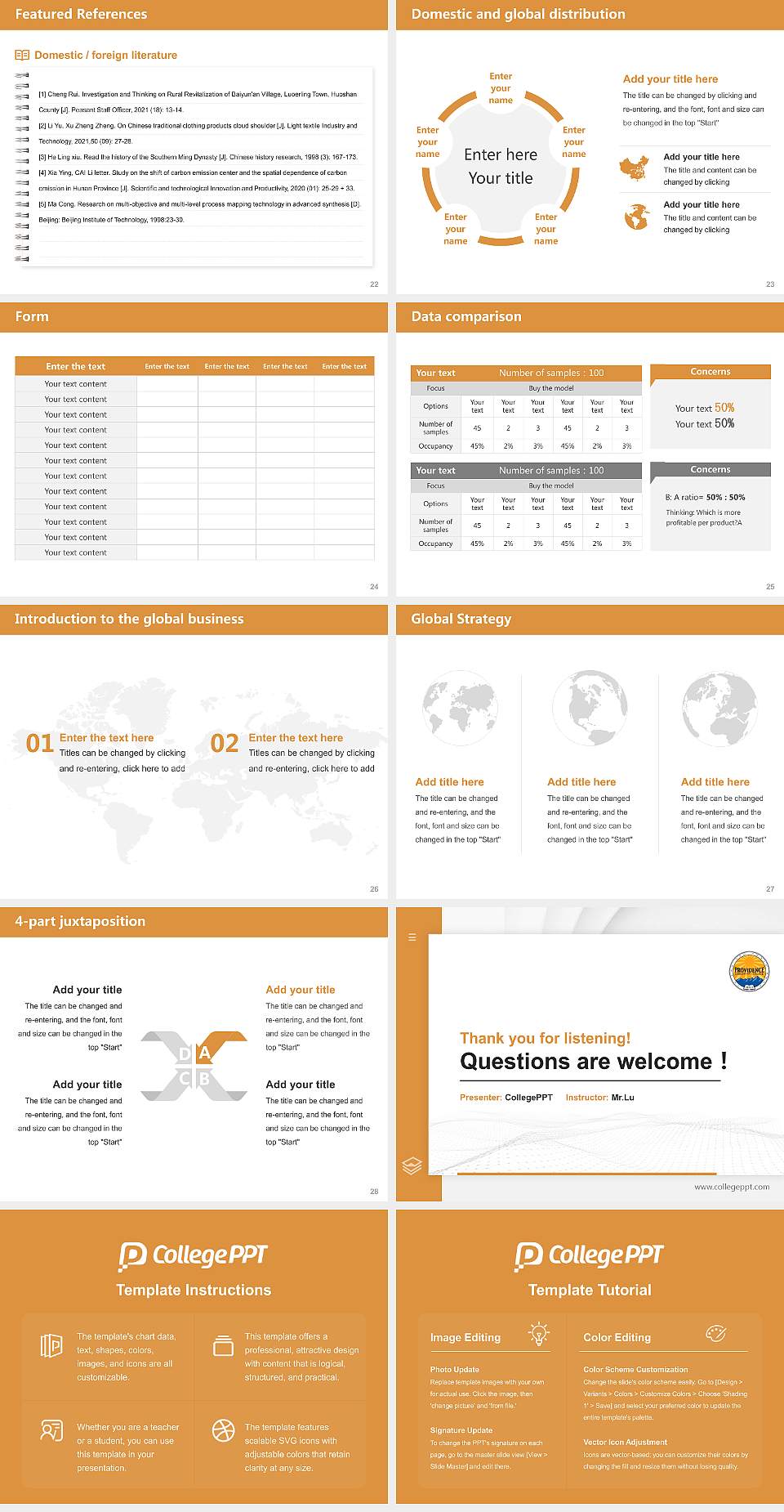 Providence Christian College Thesis Proposal/Graduation Defense PPT Template4:3 ratio PPT effect preview image4