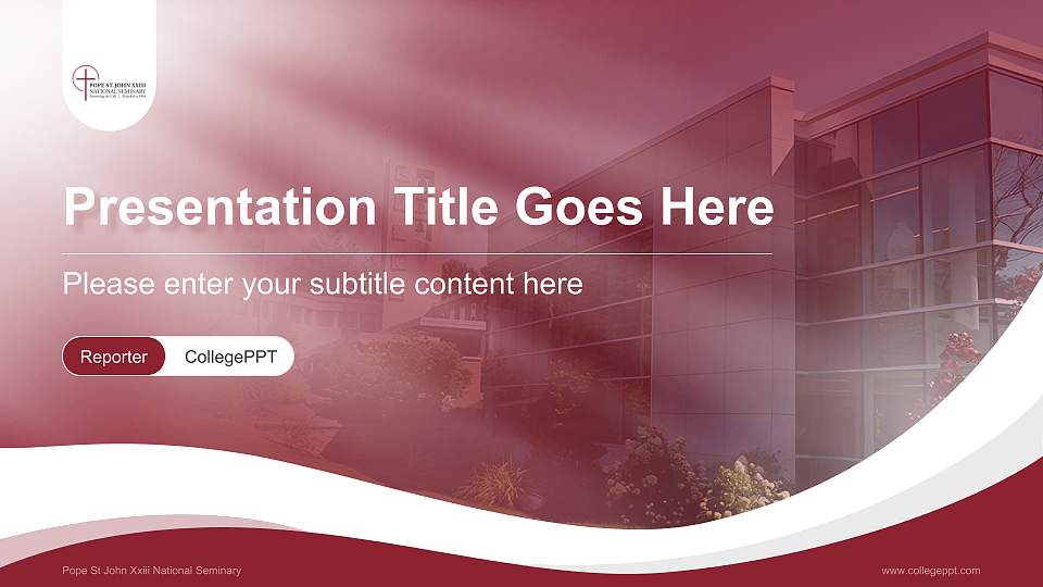 Pope St John Xxiii National Seminary Lecture Sharing and Networking Event PPT Template16:9 ratio PPT effect preview image