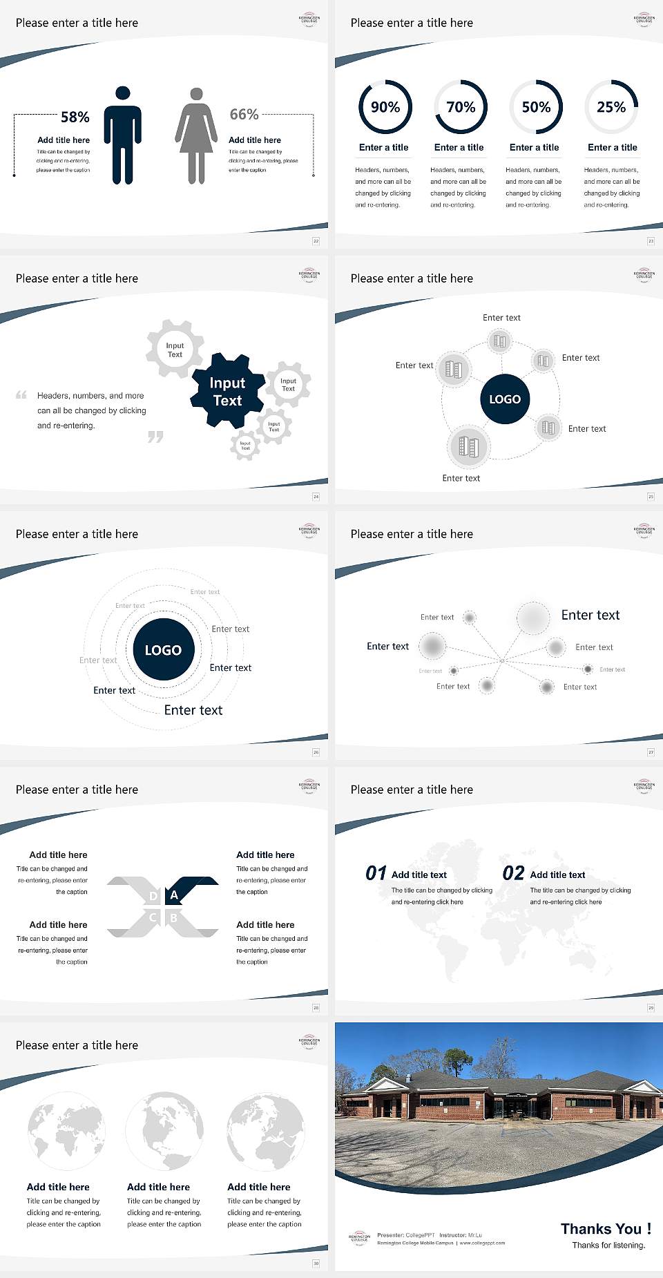 Remington College Mobile Campus Course/Courseware Creation PPT Template4:3 ratio PPT effect preview image4