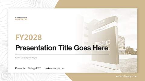 Purdue University Fort Wayne Academic Presentation/Research Findings Report PPT Template