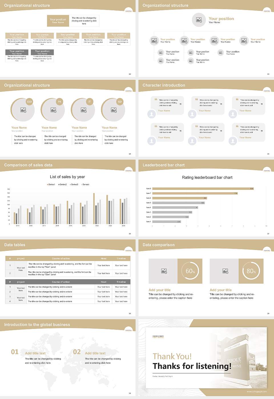 Purdue University Fort Wayne Academic Presentation/Research Findings Report PPT Template16:9 ratio PPT effect preview image4
