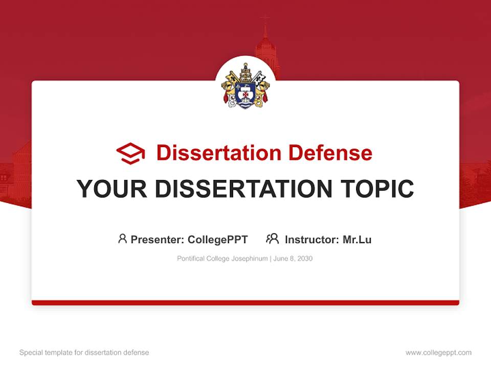 Pontifical College Josephinum Graduation Thesis Defense PPT Template4:3 ratio PPT effect preview image7
