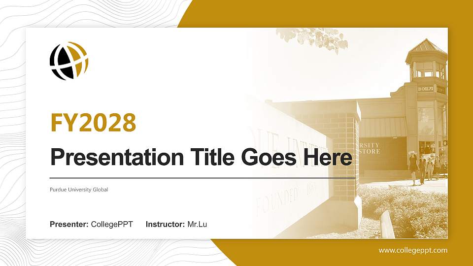 Purdue University Global Academic Presentation/Research Findings Report PPT Template16:9 ratio PPT effect preview image