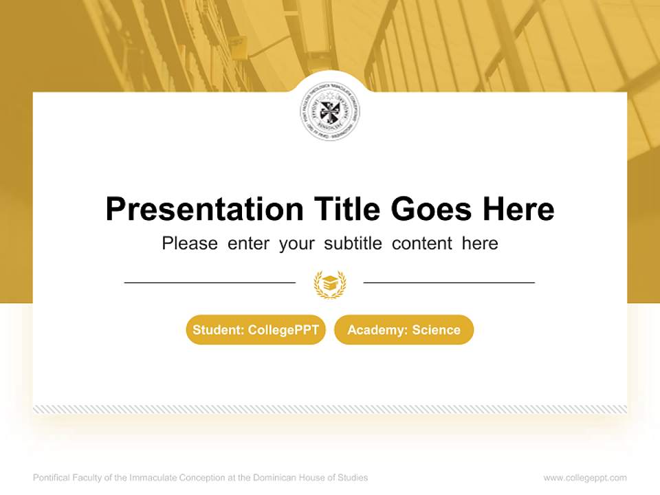 Pontifical Faculty of the Immaculate Conception at the Dominican House of Studies National Scholarship Defense PPT Template4:3 ratio PPT effect preview image4