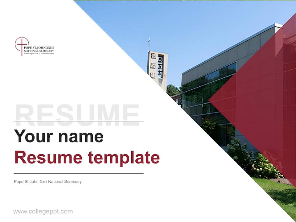 Pope St John Xxiii National Seminary Resume PPT Template4:3 ratio PPT effect preview image5