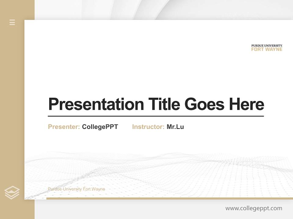 Purdue University Fort Wayne Thesis Proposal/Graduation Defense PPT Template4:3 ratio PPT effect preview image5