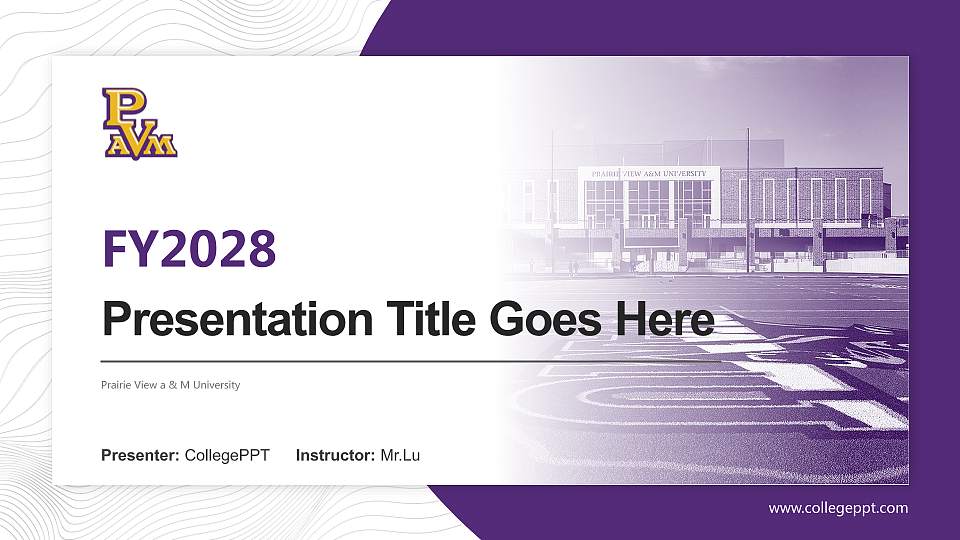 Prairie View a & M University Academic Presentation/Research Findings Report PPT Template16:9 ratio PPT effect preview image