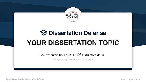 Remington College Dallas Campus Graduation Thesis Defense PPT Template