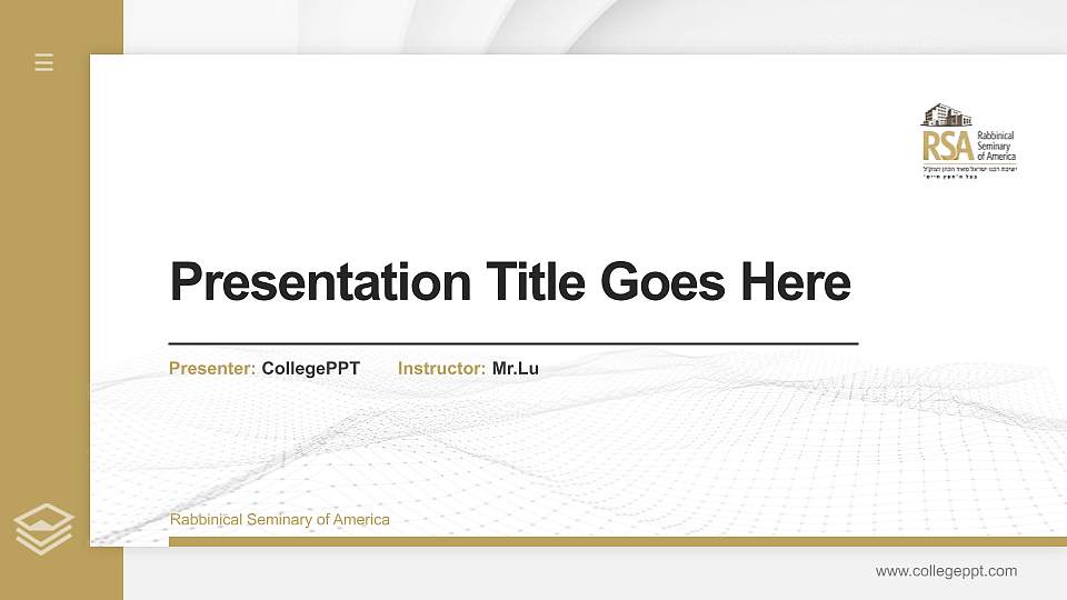 Rabbinical Seminary of America Thesis Proposal/Graduation Defense PPT Template16:9 ratio PPT effect preview image