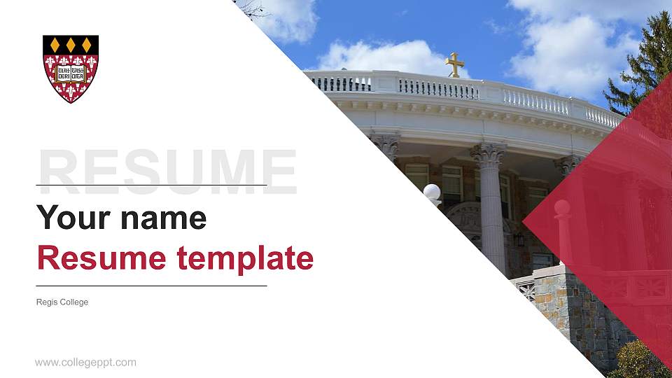 Regis College Resume PPT Template16:9 ratio PPT effect preview image